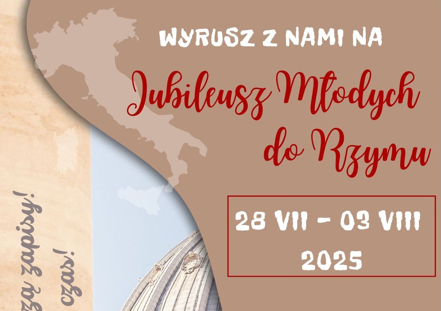 Zapisy na Jubileusz Młodych 2025 w Rzymie