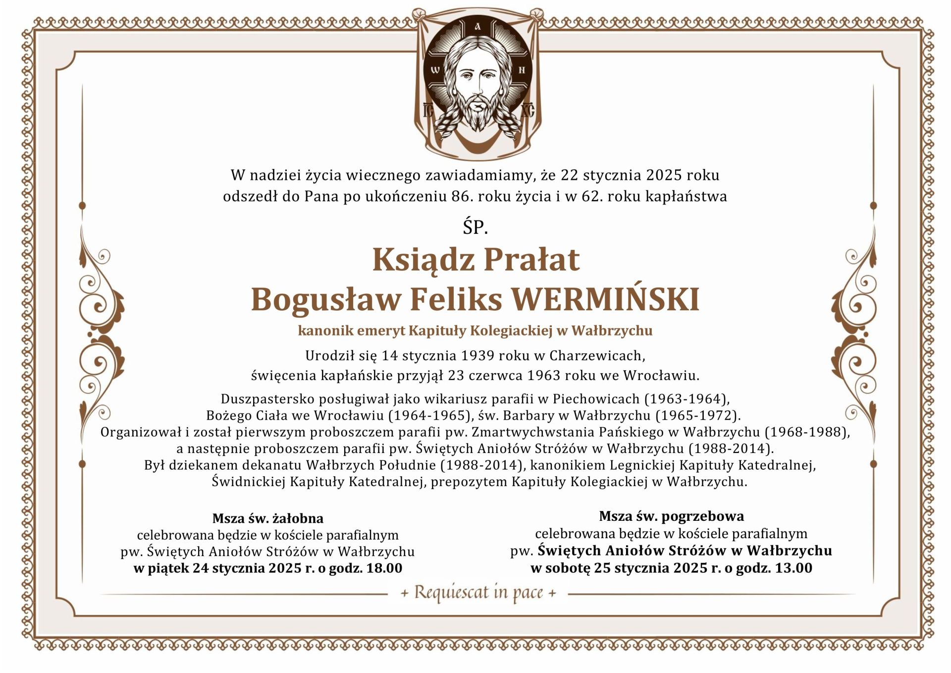 Zmarł ks. Bogusław Wermiński