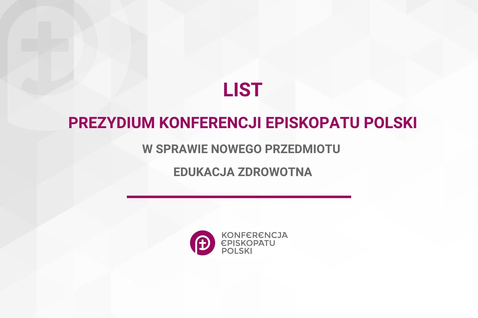 Prezydium KEP: Wizja seksualności i płci obecna w Edukacji zdrowotnej jest niezgodna z polskim systemem prawnym